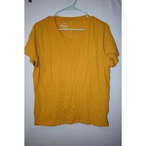 J.CREW Girlfriend‎ Tee XL Gold/Mustard Crewneck Classic Lightweight